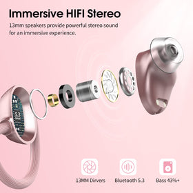 WUYI Q61 silicone earhook close-up, highlighting secure fit and sport comfort