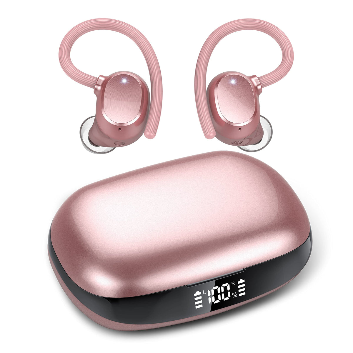 WUYI Q61 front view showing earbuds and compact case, offering long-play comfort