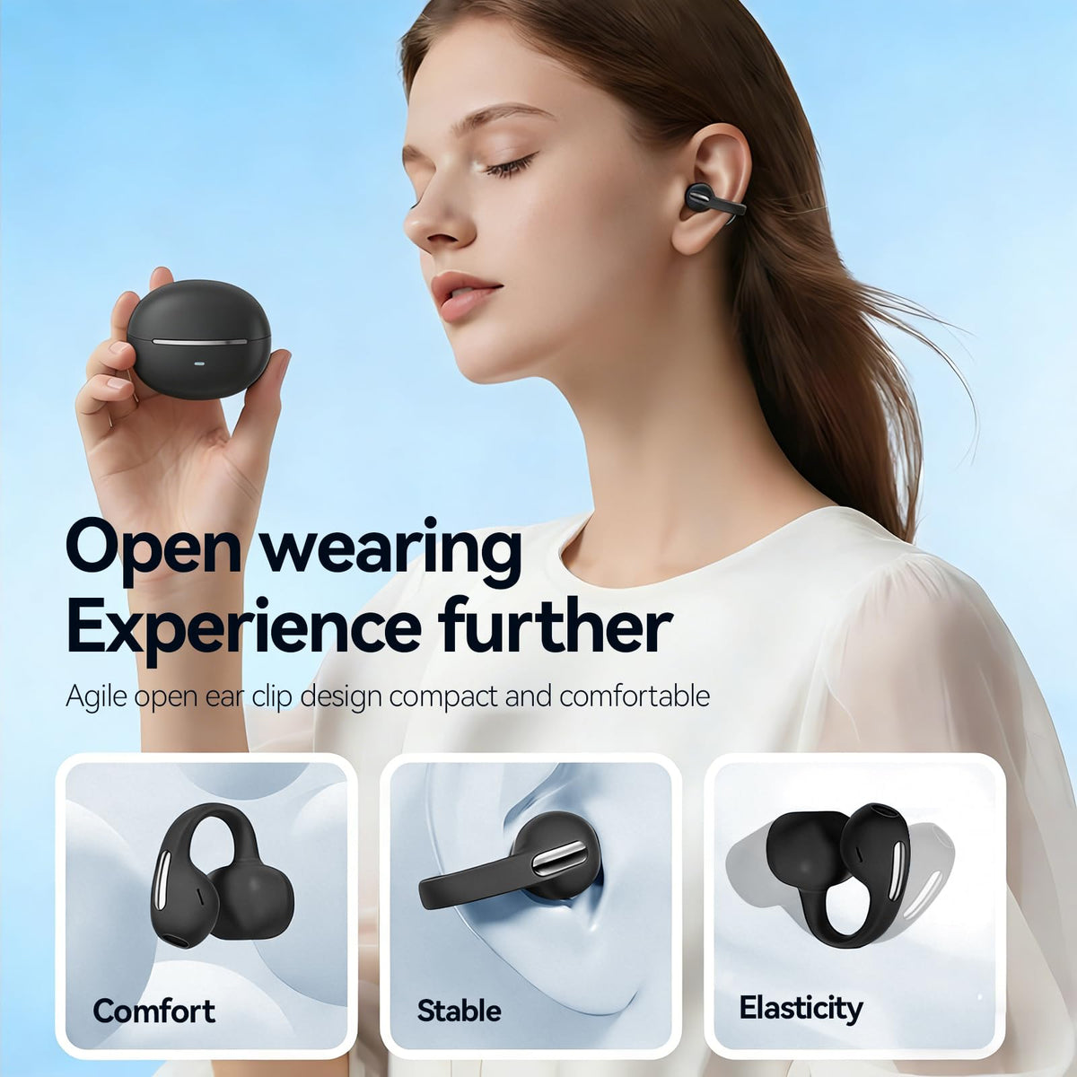 WUYUEGE earbuds feature ENC mic for clearer calls outdoors.