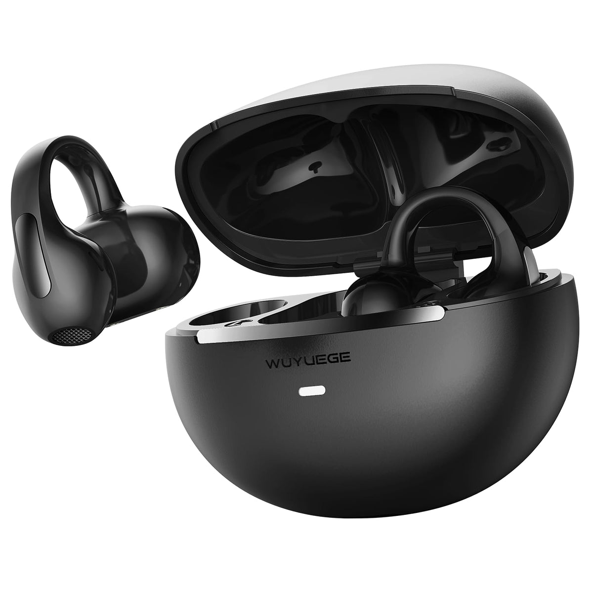 WUYUEGE clip-on earbuds with open-ear design for safer outdoor listening.