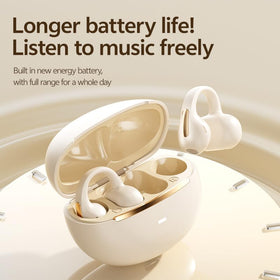 WUYUEGE clip-on earbuds securely fit during workouts and travel.