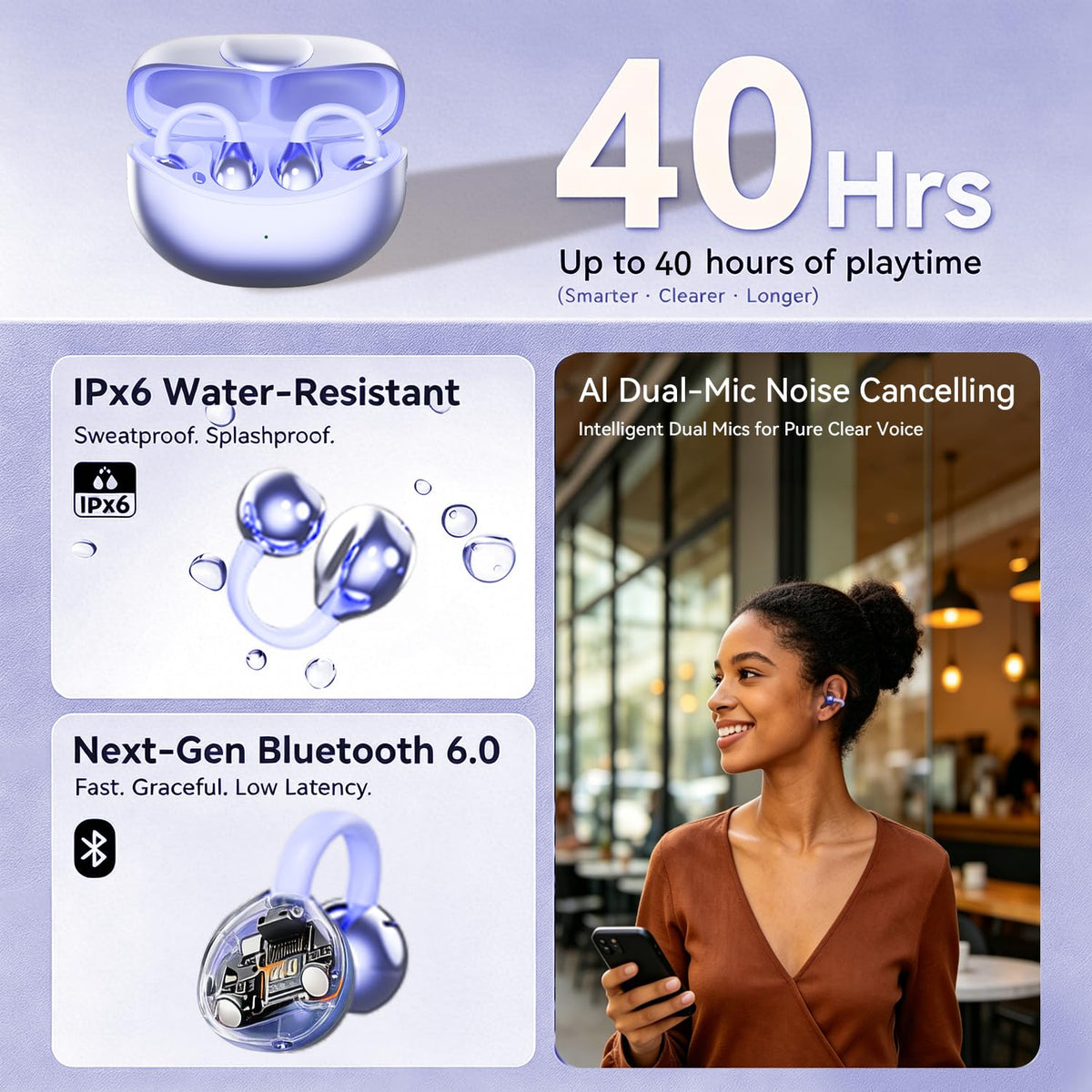 WUYUEGE earbud texture detail emphasizing driver housing and improved sound clarity