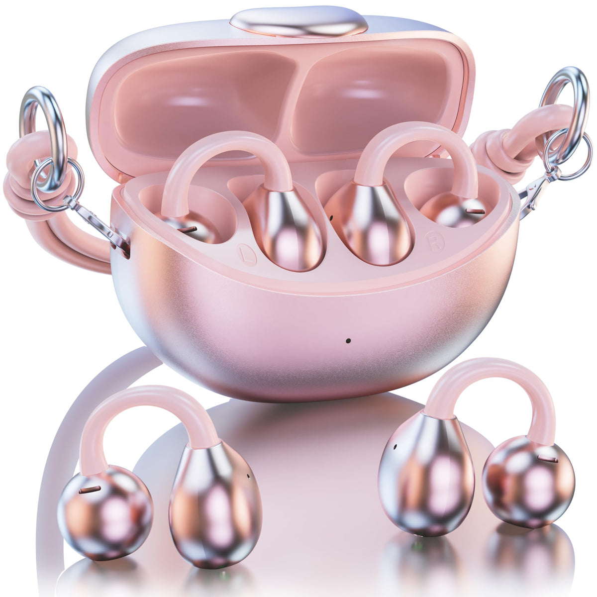 WUYUEGE front packaging showing earbuds and case, clear product presentation