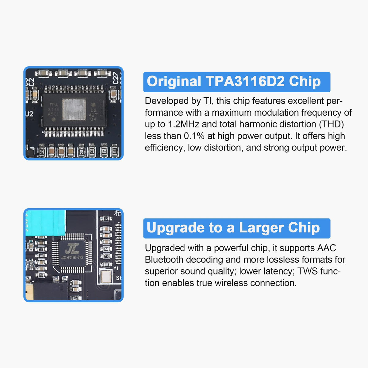 Wuzhi Audio ZK-1001B DC power input supports 7–24V