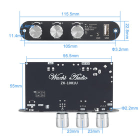 Wuzhi Audio ZK-1001U vehicle-ready input supports 9-24V power range
