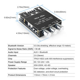Wuzhi Audio ZK-1002T 12-24V power input for versatile setups