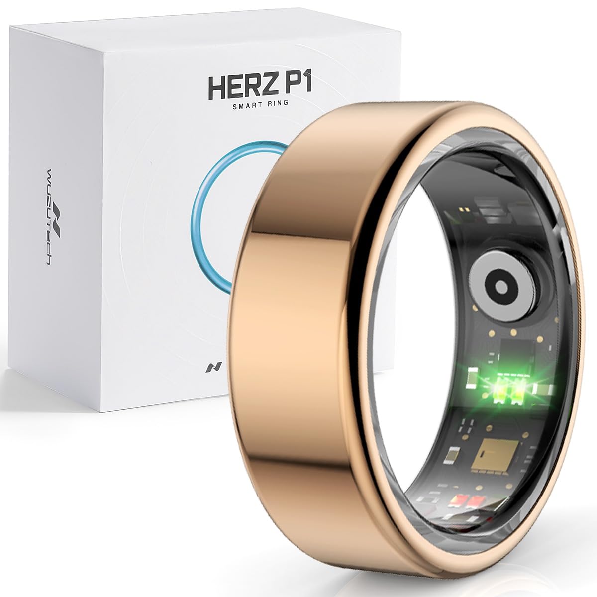 WuzuTech Herz P1 ring on finger for discreet health tracking