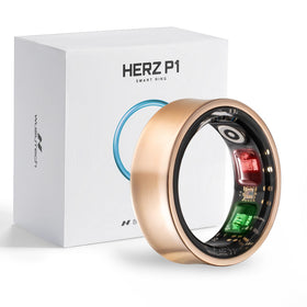 WuzuTech Herz P1 smart ring on finger for continuous heart rate monitoring.