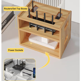 WWEENUO router storage box table placement supports flexible use in any room.