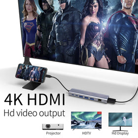 WWLSV 9-in-1 USB C Hub with Gigabit Ethernet for stable online access