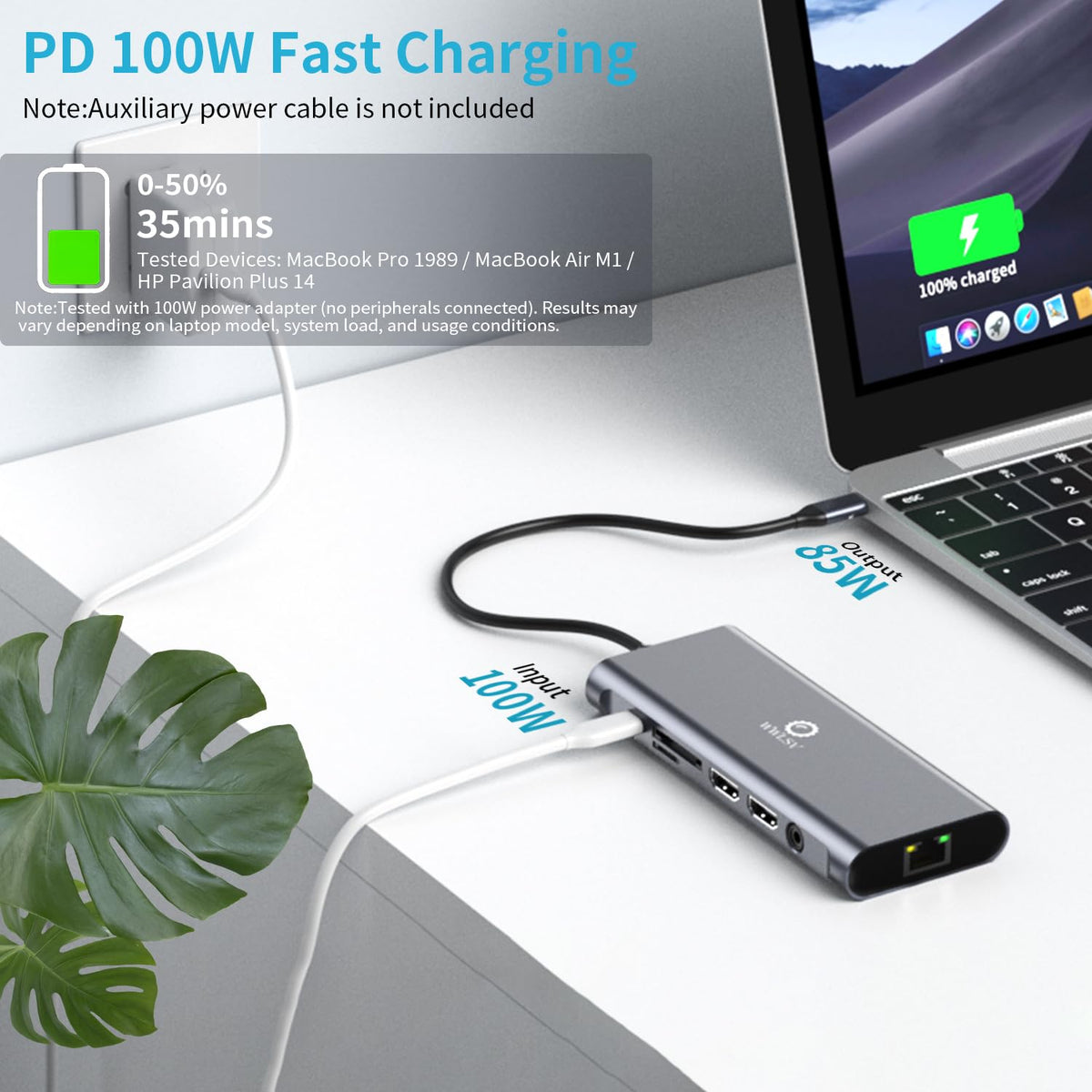 WWLSV compact dock keeps a tidy desk at home or on the go.