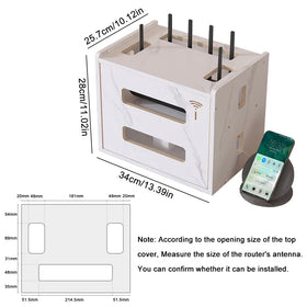 W WWEENUO wifi router shelf side vent highlighting heat dissipation and clear signal.