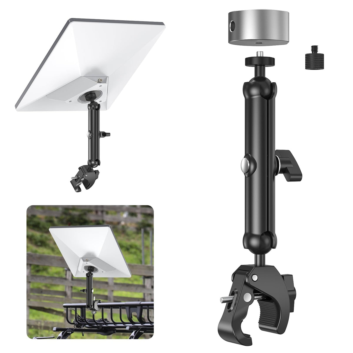 WXPSKY front view of clamp mount showing secure attachment benefit