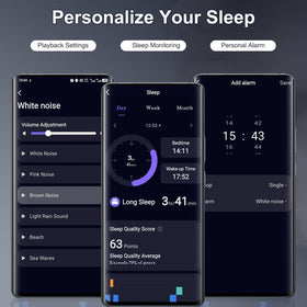 WXQZXO app sleep tracking screen, displays detailed sleep insights