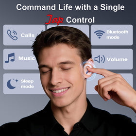 WXQZXO earbuds in bedroom playing white noise, promotes undisturbed rest