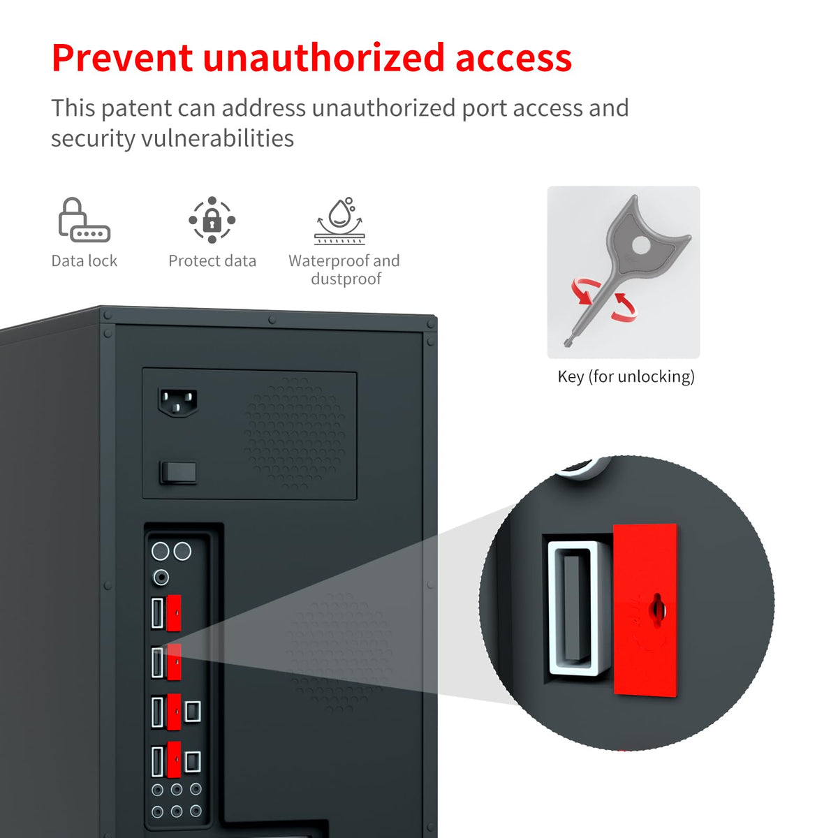 WXZRLIU laptop with multiple ports secured to reduce unauthorized access
