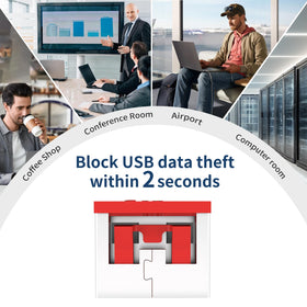 WXZRLIU unlocking a USB-A port with the included key demonstrating easy removal