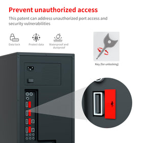 WXZRLIU lock next to a USB-A plug showing size and exact fit for ports