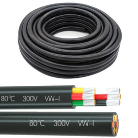 WYEUTO front view of 80ft 6-conductor cable showing packaging and length benefit