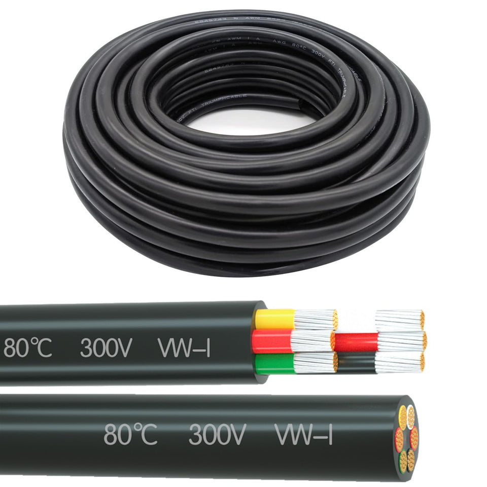 WYEUTO front view of 80ft 6-conductor cable showing packaging and length benefit