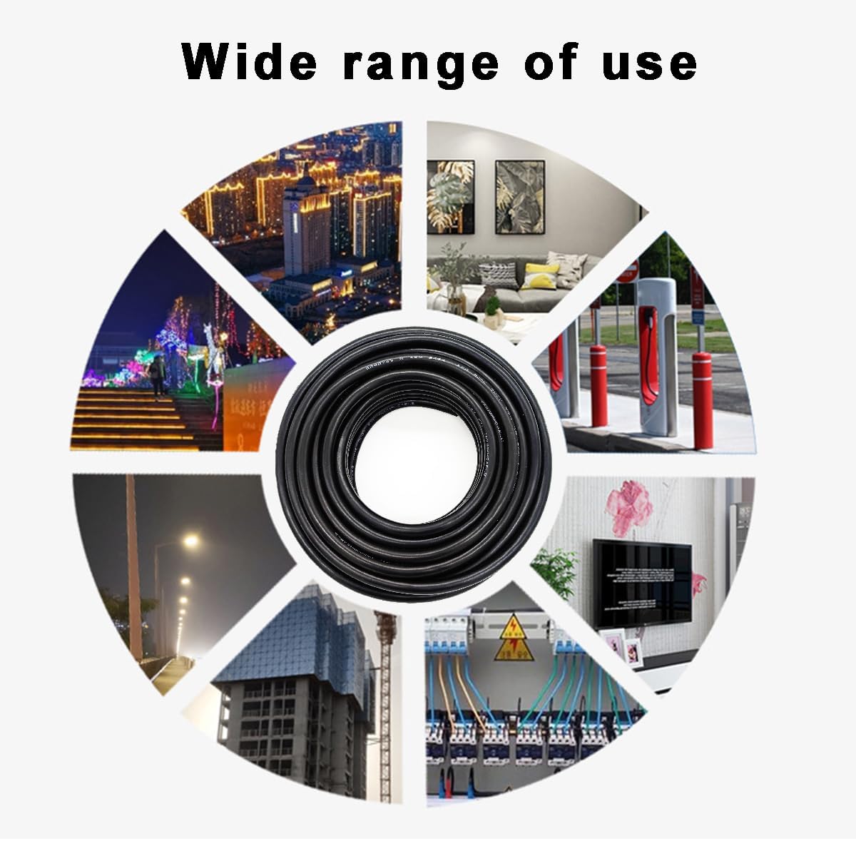 WYEUTO cable length shown next to ruler demonstrating accurate 80ft measurement