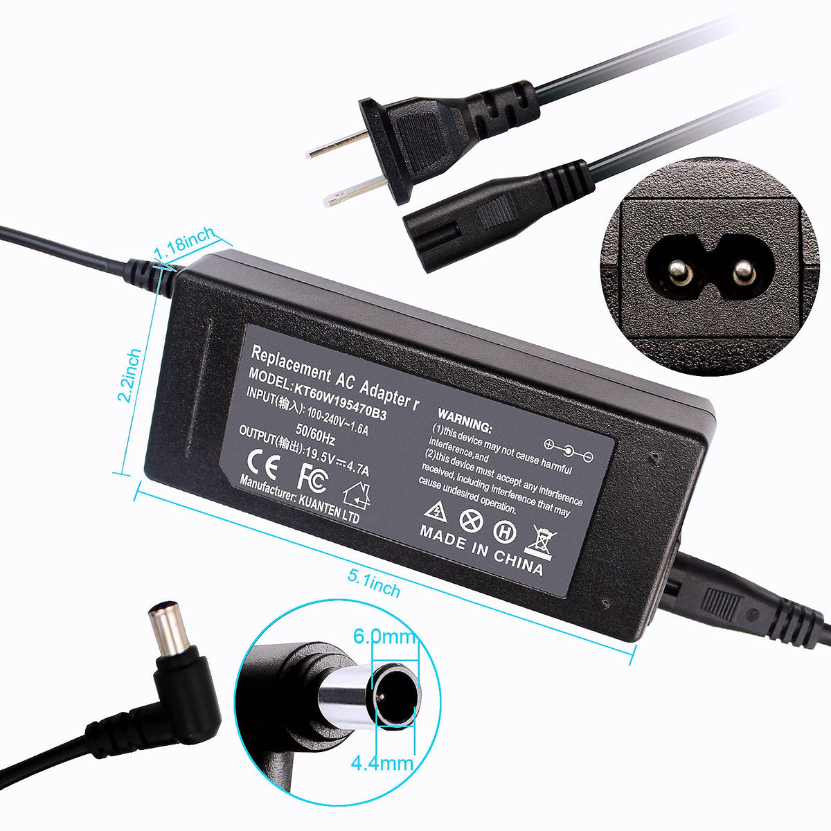 Wymisnit 19.5V adapter for Sony Bravia KDL-40R510C maintains steady performance