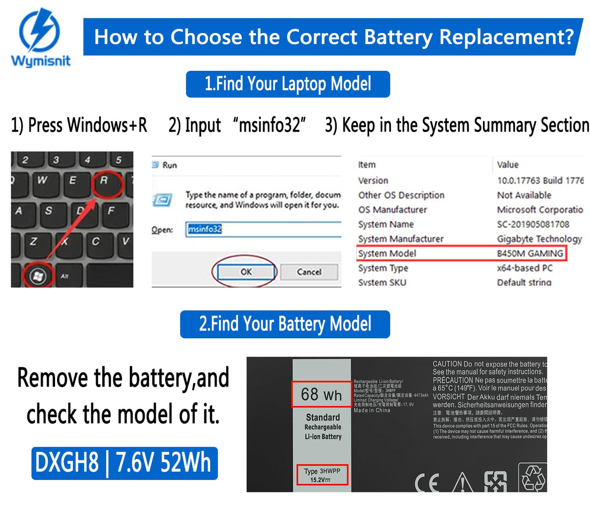 Wymisnit 68Wh battery for Precision 3541/3551 enables longer editing sessions.