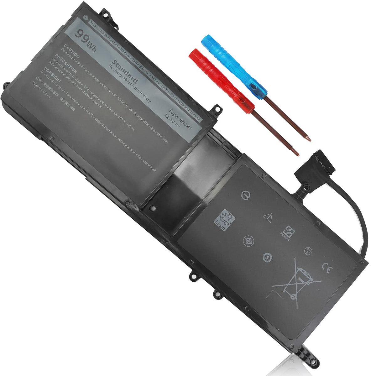 Wymisnit 99Wh battery front view showing connector and housing, reliable power