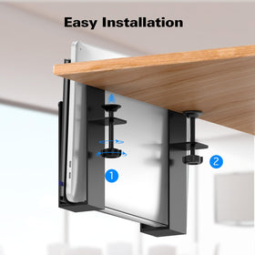 WYYHAA desk-edge laptop holder mounted on a flat edge desk