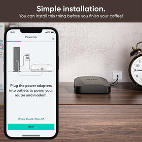 Wyze AXE5400 mesh network map showing seamless roaming across rooms.