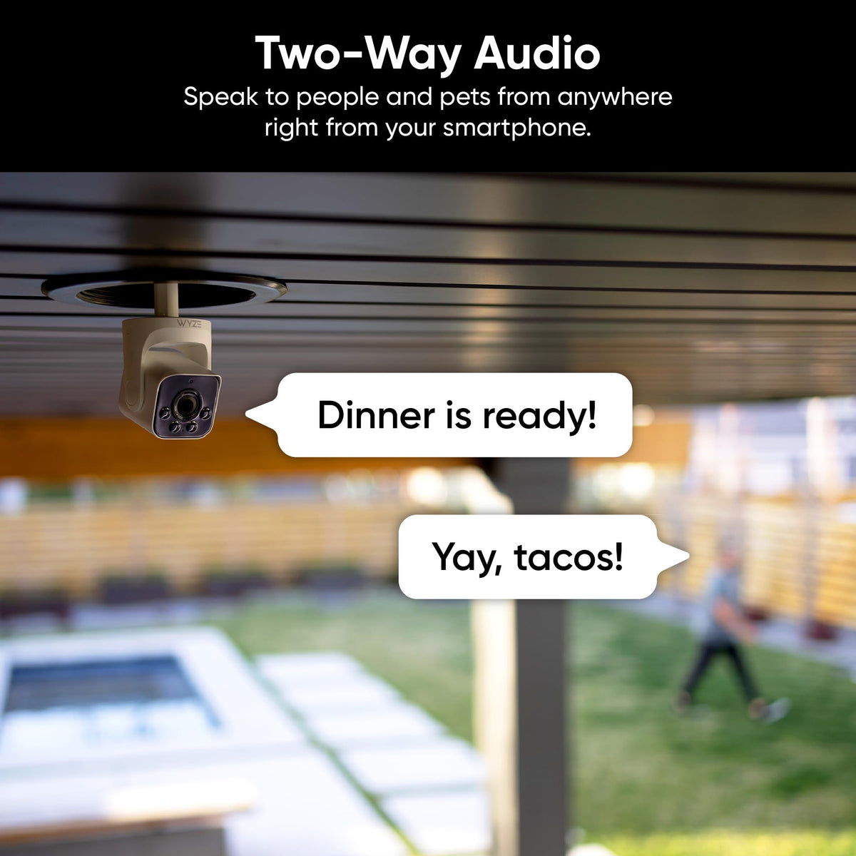 WYZE live app view on smartphone showing remote monitoring benefit