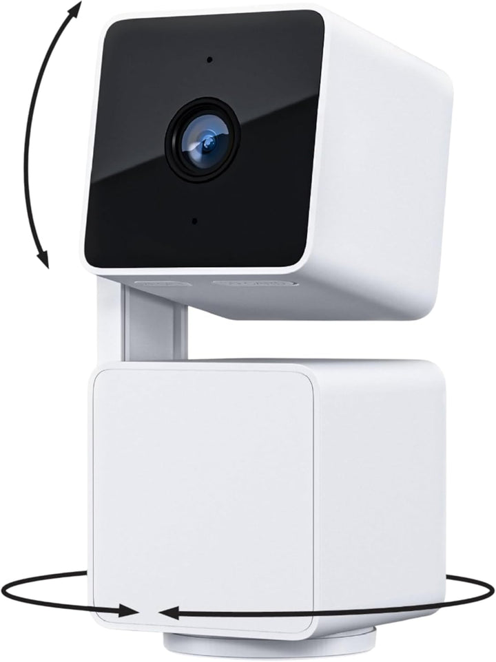 WYZE Cam Pan v3 front view showing camera and housing, clear image capture benefit
