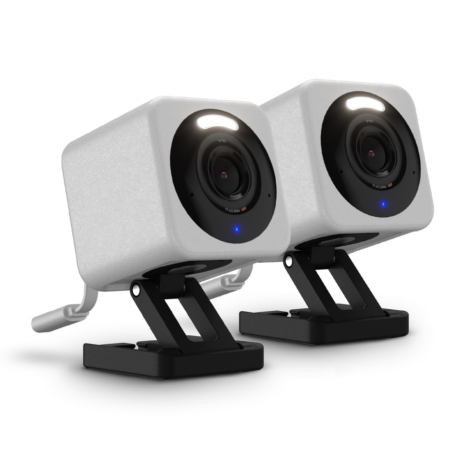 WYZE Cam v4 front view showing camera and clear lens for detailed monitoring