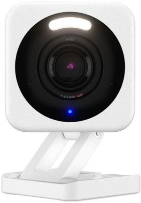 WYZE Cam v4 front view showing compact design and clear lens for high-resolution monitoring