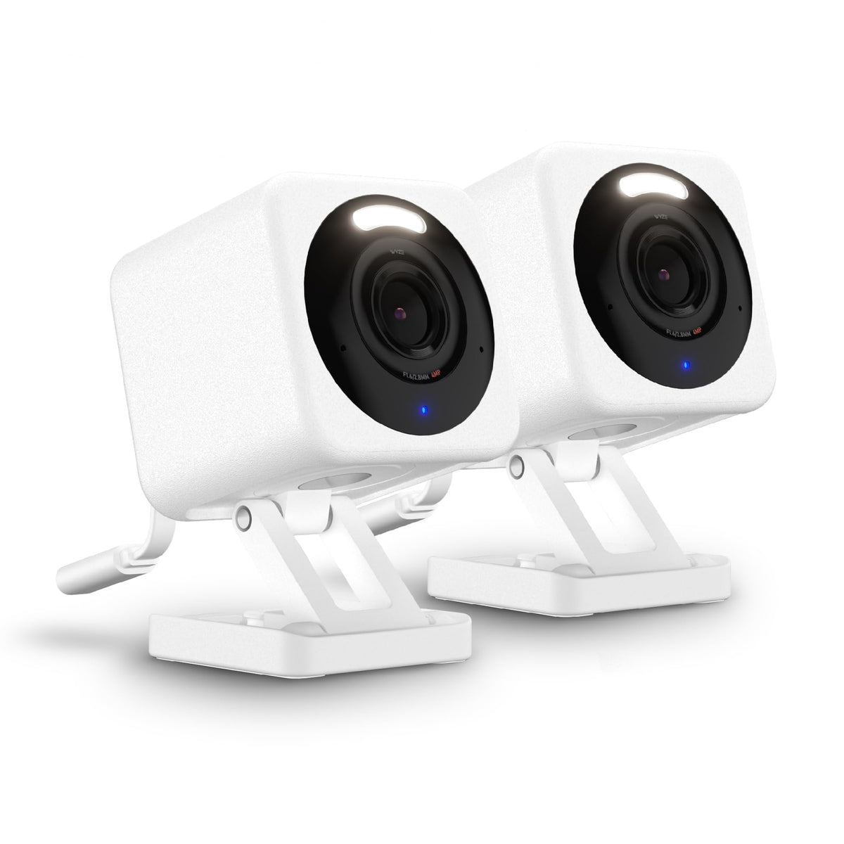 WYZE Cam v4 front view showing lens and housing, clear detail for monitoring