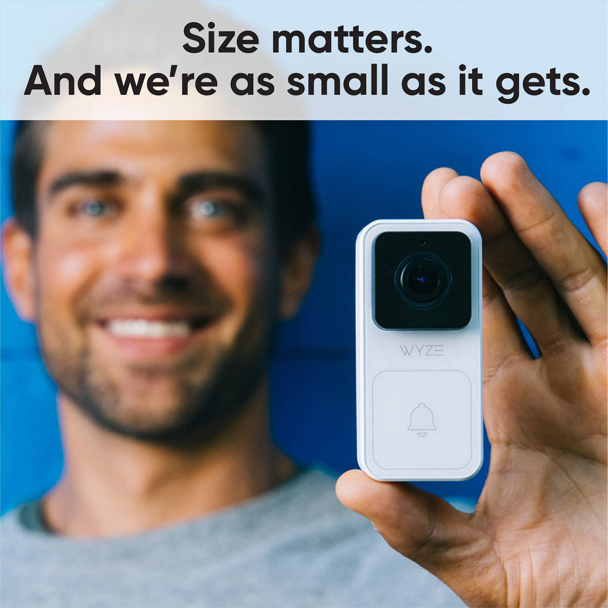 WYZE mounted on porch to show scale, helps visualize installation fit