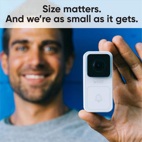 WYZE mounted on porch to show scale, helps visualize installation fit