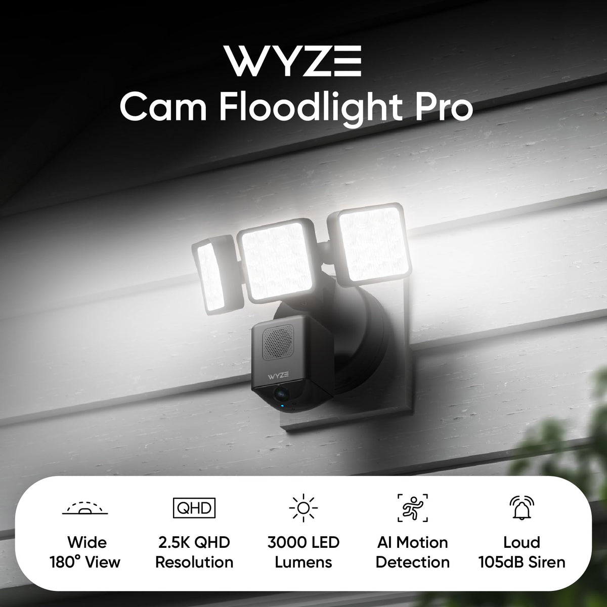 Wyze Floodlight Pro delivers 2K HD with color night vision for clear footage
