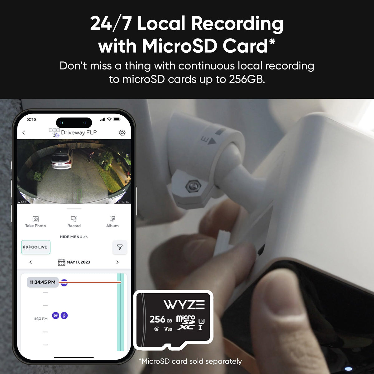 Voice alert and 105 dB siren deter intruders