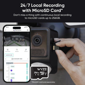 WYZE Floodlight Camera v2 24/7 local recording stores footage on microSD cards