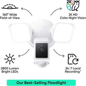 Wyze Floodlight Camera V2 color night vision captures vivid low-light scenes.