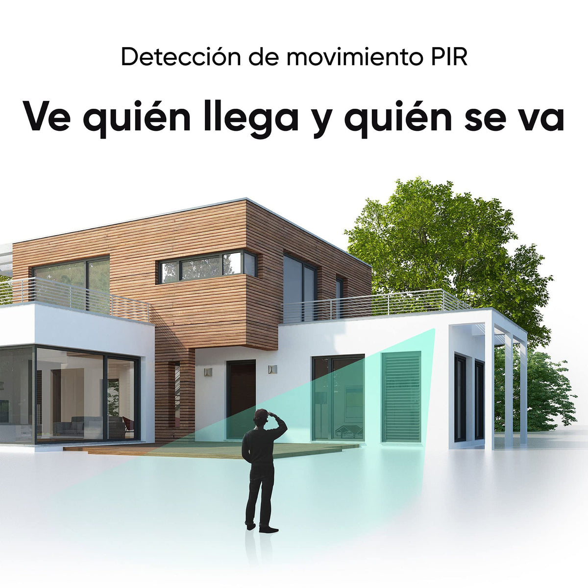 WYZE camera with person talking showing two-way audio for real-time communication benefit