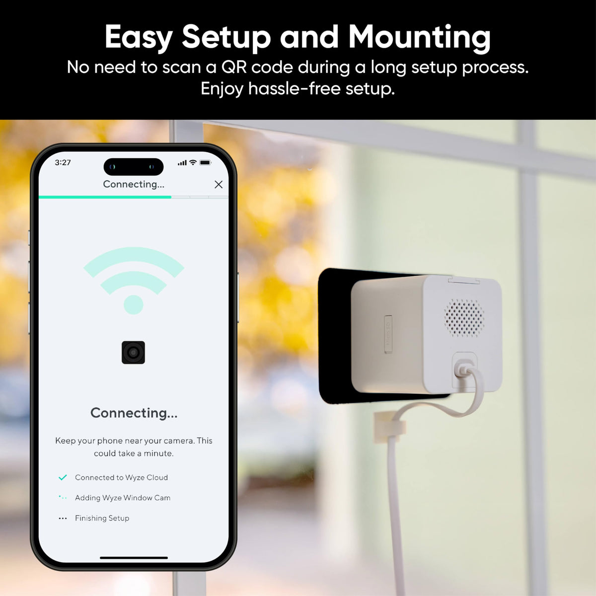Wyze microSD slot close-up showing local 24/7 recording capability without subscription