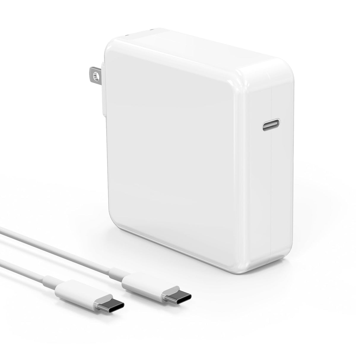 WZCXX 118W charger front view showing USB-C port and compact design for fast charging