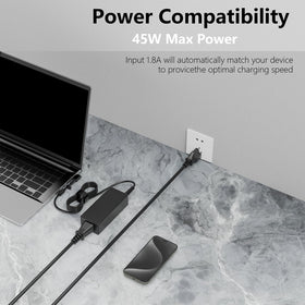 WZCXX charger plugged into Acer Aspire demonstrating reliable charging
