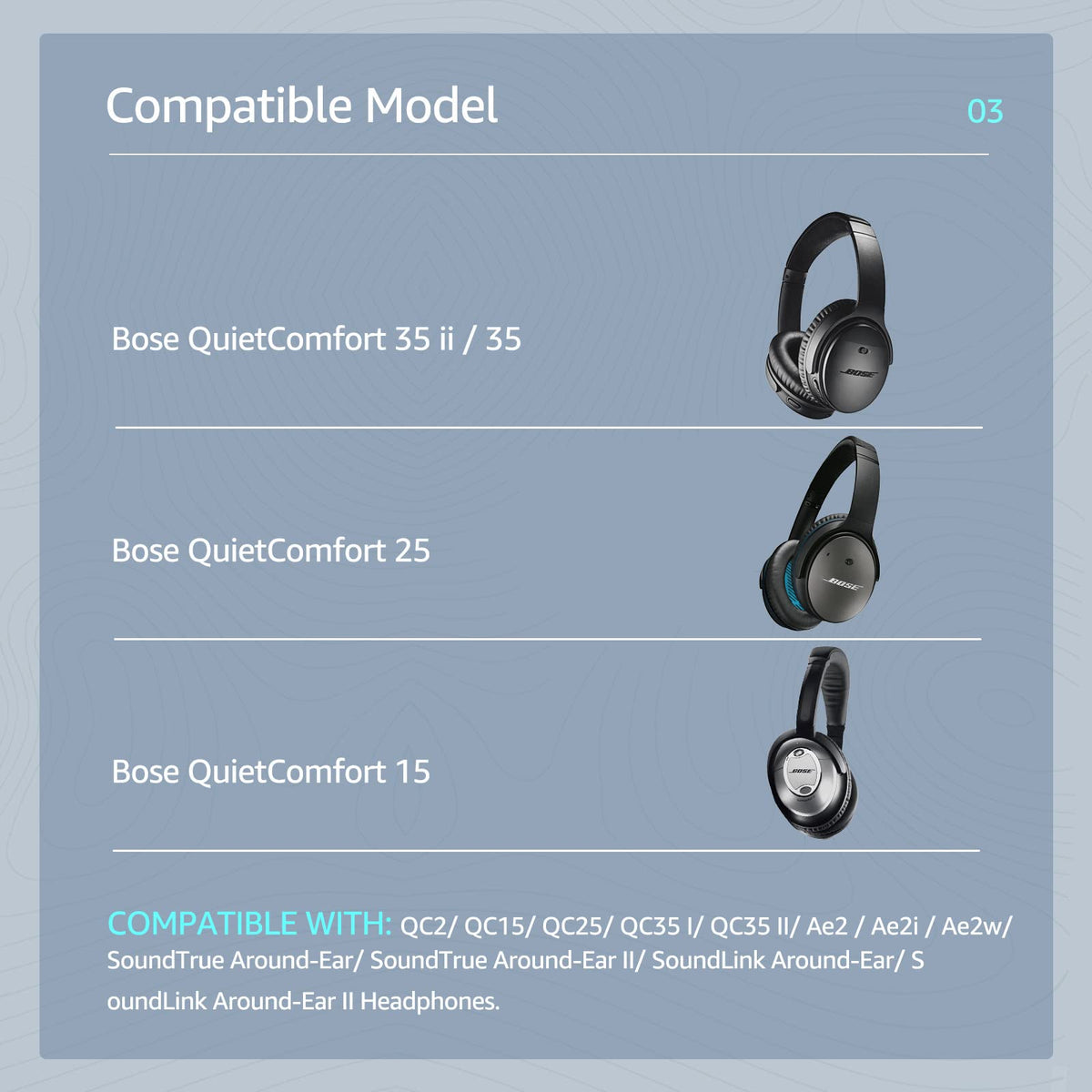 Wzsipod cooling gel ear pad for QuietComfort QC35 II enhances long-session comfort.