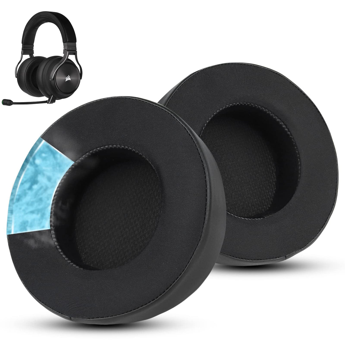 Wzsipod cooling-gel ear pads on Corsair Virtuoso reduce heat during gaming
