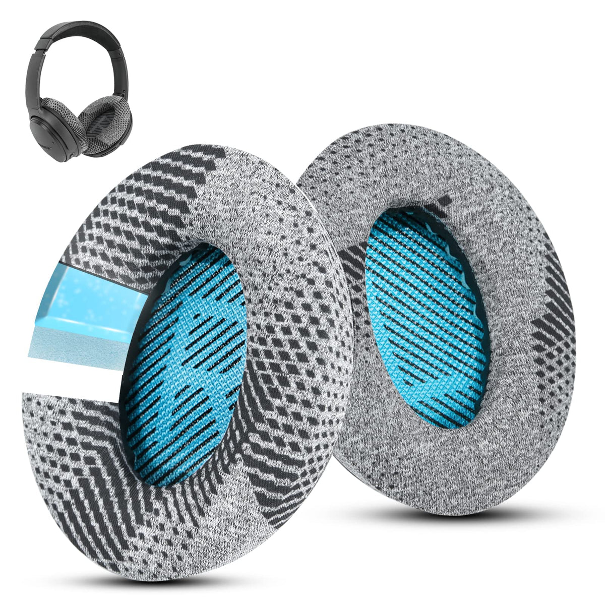 Wzsipod cooling gel ear pads for Bose QC35 provide breathable comfort.