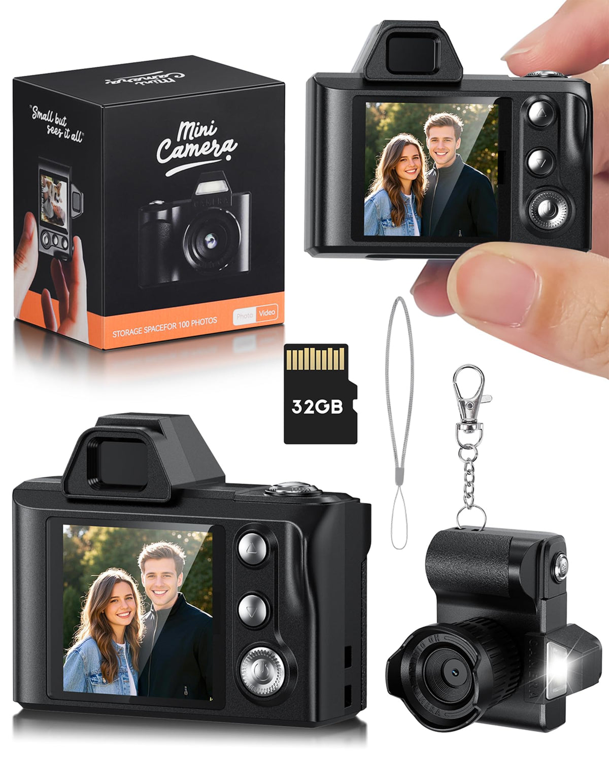 WZVZ mini keychain camera with compact design for on-the-go moments.
