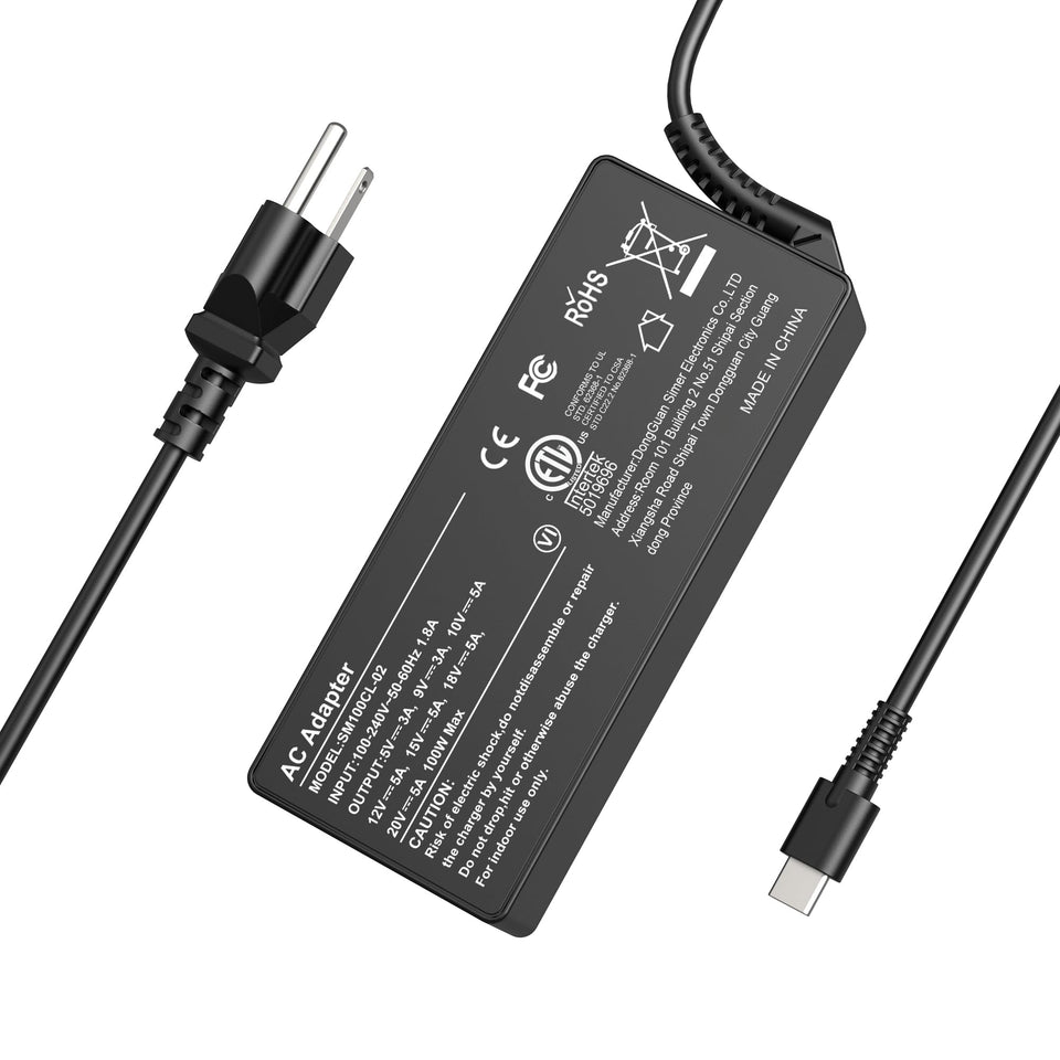 WZXHU 100W USB-C charger front view showing compact design for on-the-go charging